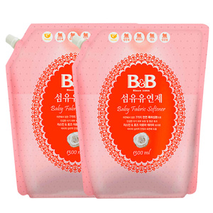 韩国保宁B&B宝宝柔顺剂 婴儿纤维柔顺剂柔和香1300ml*2袋 NB05-11