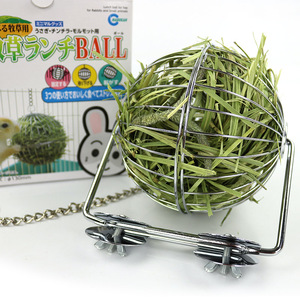 日本马卡草球不锈钢草球架原装三用牧草架 兔子马卡草球MR610草盒