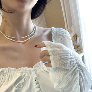 温柔入门款】手工定制珍珠项链锁骨链女韩国网红颈链简约14K包金