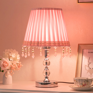 欧式现代简约卧室床头客厅创意可调光护眼学习节能水晶小台灯