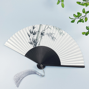 扇子纸扇古风穿面双层背面空白中国风古典男女式水墨风折叠书生扇