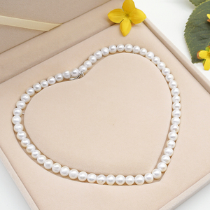 天然珍珠项链女短款锁骨链时尚近正圆白色强光正品妈妈妇女节礼物