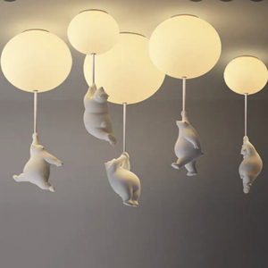 北欧卡通儿童房吸顶灯房间灯设计师创意小熊温馨男女孩卧室灯具