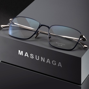 MASUNAGA增永LEX日本手造全钛眼镜架配近视光学方框超轻商务男女