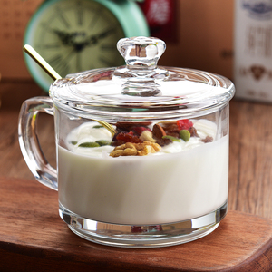 新款耐高温耐热高硼加厚玻璃杯早餐牛奶杯有盖家用水杯微波炉适用