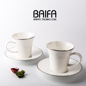 欧式骨瓷简约咖啡杯碟套装 英式陶瓷茶杯咖啡杯红茶杯子拉花杯子