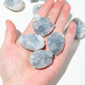 天然水晶矿物原石蓝晶石簇矿石标本把玩石鱼缸花园造景石摆件现货