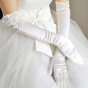 新娘婚纱手套长款冬韩式批发双排珠珍珠手套加长手套特价
