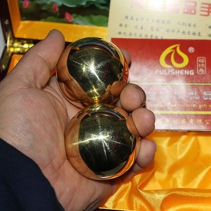 铜球手球保定健身带铃音抛光球把玩礼品练习灵活手指带礼品盒子