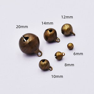 100个 复古铃铛配件 纯铜质8mm古铜色铃铛 ND1012 集合6/10/14MM