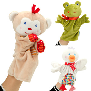 宝宝毛绒手偶可爱卡通动物毛绒玩具公仔青蛙鸭子安抚巾讲故事道具