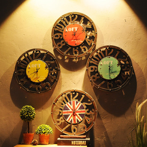 圆形静音齿轮挂钟钟表家用客厅室内时钟创意美式复古工业风装饰品
