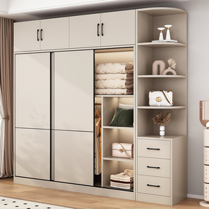 IKEA宜家实木衣柜家用卧室推拉门简约现代储物柜子经济型