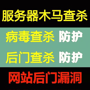 网站病毒查杀清理木马入侵检测清除后门防护漏洞服务器安全维护