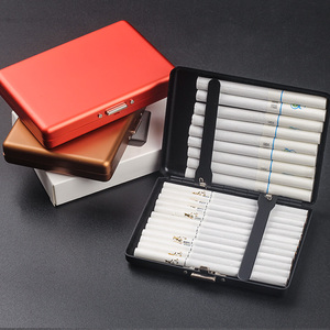 10cm加长粗中细三用烟盒20支装男士铝合金名片收纳盒便携细烟盒