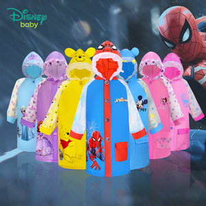 迪士尼儿童雨衣男童蜘蛛侠带书包位加厚小孩宝宝幼儿园小学生雨披