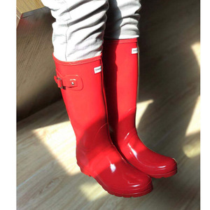 h家的雨靴 女网红韩版女雨鞋橡胶时尚猎人马靴高筒小众通勤防水靴