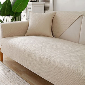 北欧简约纯色沙发垫四季纯棉布艺防滑坐垫夏季通用现代沙发套罩巾