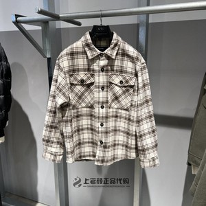 GXG男装商场同款极简系列格子短款衬衫大衣冬季新品潮 GD1061485J