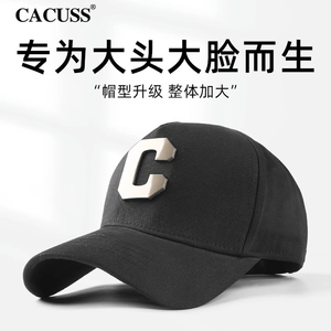 CACUSS男棒球帽高顶字母C标四季鸭舌帽女羊毛秋冬大头围硬顶帽子