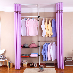 简易衣柜创意挂衣架卧室顶天立地组合衣架衣帽间简约现代经济型