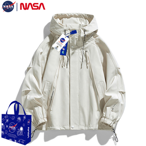 NASA冲锋衣春秋新款户外加大码夹克男女款防水登山服拉链机能外套