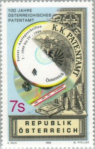 奥地利1999商务部专利局100年地图雕刻版1全新外国邮票