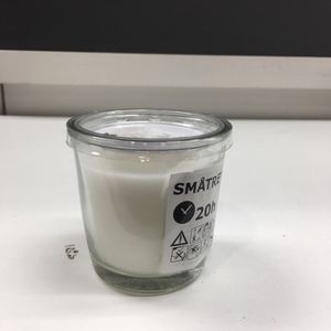 宜家正品 香味烛和玻璃杯蜡烛含玻璃台香草与海盐自然色包邮