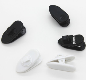 DIY耳机配件线夹 黑白 手机MP3耳机扁线圆线加厚型夹子 耳机线夹