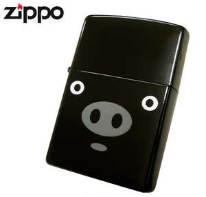 日本代购正品 zippo打火机 可爱小猪 双面 黑色猪尾巴