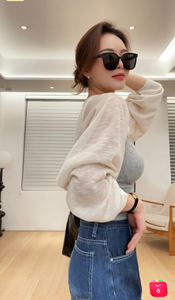 BREEZE T051109韩国代购 夏季高级感冰丝针织防晒坎肩开衫外套
