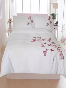 外贸出口白色绣花被套四件套优质纯棉全棉刺绣被罩床单床上用品