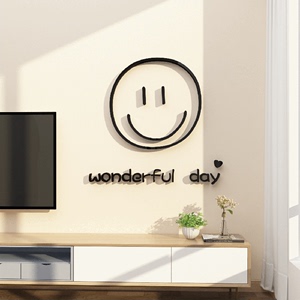 网红电视机背景墙贴纸画装饰挂件自粘卧室房间布置床头创意3d立体