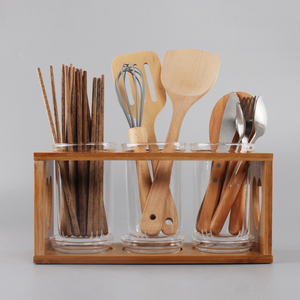 高硼硅玻璃筷子筒家用防霉筷笼沥水筷子架厨房餐具收纳盒三筒双筒