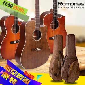 雷蒙斯Ramones RD69 41寸单板民谣吉他 复古色擦色工艺木吉他左轮