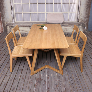 北欧简约长桌橡木实木新中式西餐桌餐椅搭配套组饭桌咖啡桌书写桌