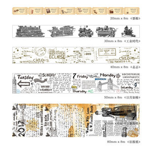 【分装】暮光之城和纸胶带复古机械工业装饰英文旧报纸火烧边手账