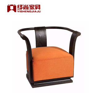 茶馆休闲单人沙发轻奢意式风别墅家具现代新中式实木沙发椅定制
