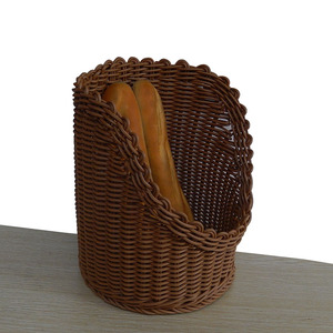 法棒筒陈列篮法式面包展示篮斜口筐筐欧式圆梯形篮子花边编织篮PP