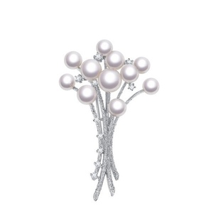日本TASAK家 符龙飞同款花束珍珠胸针胸花 天然真珍珠