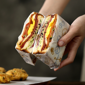 三明治包装纸家用食品级防油汉堡纸可微波加热早餐饭团卷饼烘焙纸