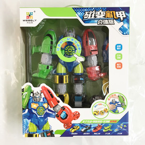 米比乐磁变机甲声光合体儿童益智男孩百变海陆空玩具智力拼装机器