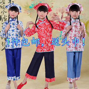 六一女童小背篓舞蹈演出服装采蘑菇的小姑娘 儿童采茶舞台表演服