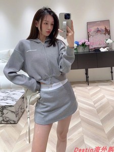 alexanderwang/亚历山大王 新款字母刺绣logo连帽卫衣外套男女