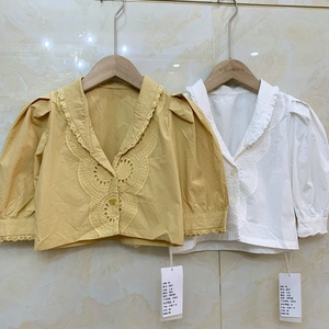 s977SU秋季新款韩版女童白色西装上衣衬衣外套