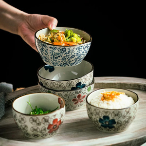 日式5英寸方碗米饭碗 家用陶瓷粥碗小碗 特色餐厅商用餐具景德镇