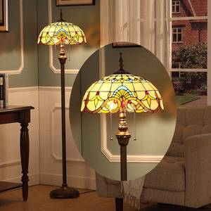 欧美式巴洛克暖色卧室客厅书房落地灯可遥控智能LED复古立式台灯