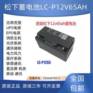 沈阳松下蓄电池LC-P1265ST 12V65AH直流屏UPS机房EPS全国包邮