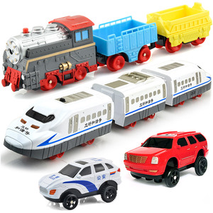 立昕托马斯小火车头轨道车配件男孩子电动汽车警车和谐号儿童玩具