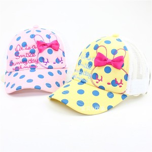 韩版儿童帽子夏季女童网眼鸭舌帽卡通兔子蝴蝶结公主棒球帽遮阳帽